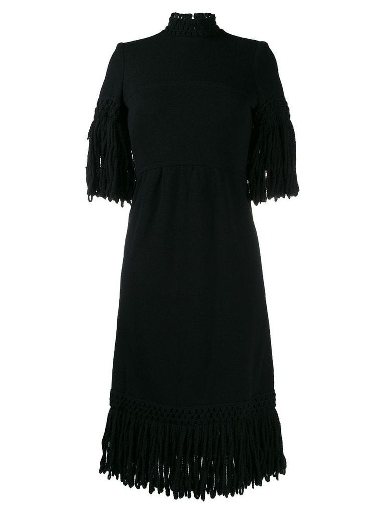 A.N.G.E.L.O. Vintage Cult 1960's fringed knitted dress - Black