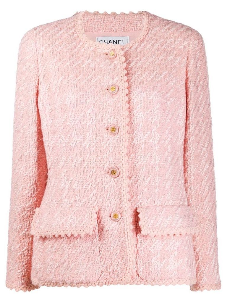 Chanel Pre-Owned 1990's slim tweed jacket - Pink