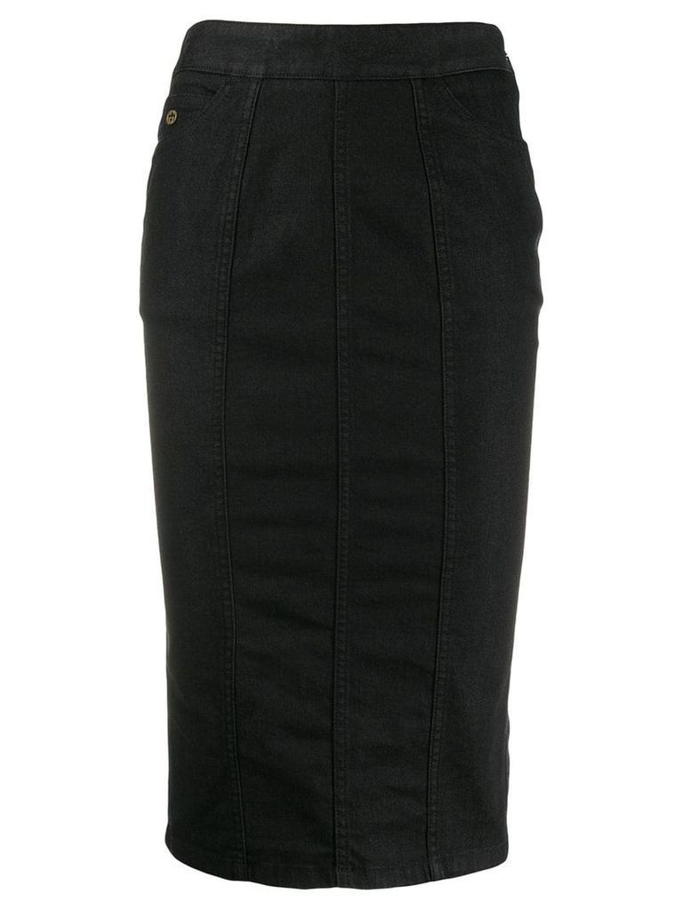Gucci Pre-Owned 2000's denim pencil skirt - Black