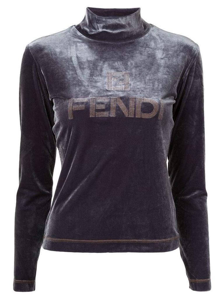 Fendi Pre-Owned High Neck Long Sleeve Tops - Grey