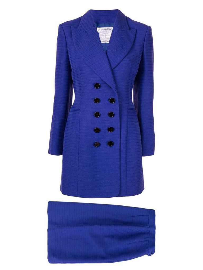 Christian Dior Pre-Owned Setup Jacket Skirt - Blue