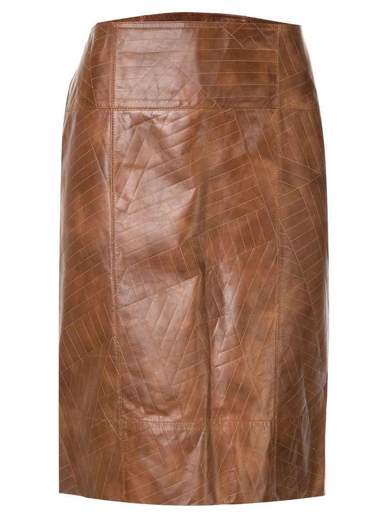 Fendi Pre-Owned Straight Skirt - Brown