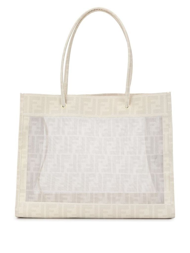 Fendi Pre-Owned Zucca Pattern Hand Tote Bag - White
