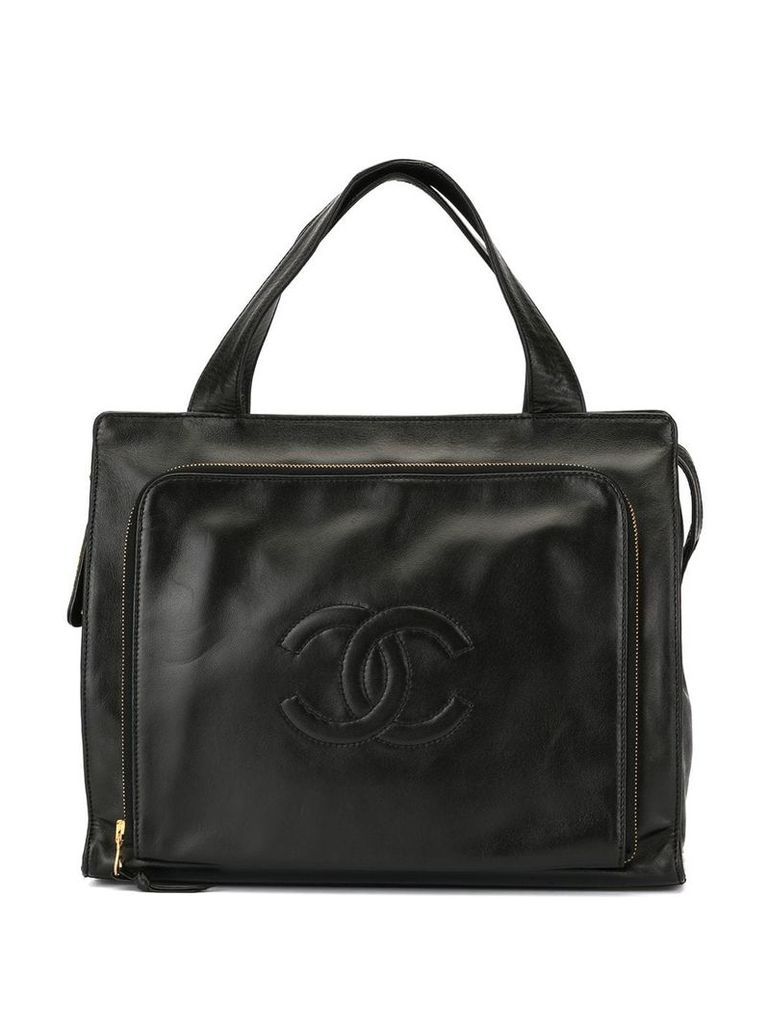 Chanel Pre-Owned stitched interlocking CC tote - Black