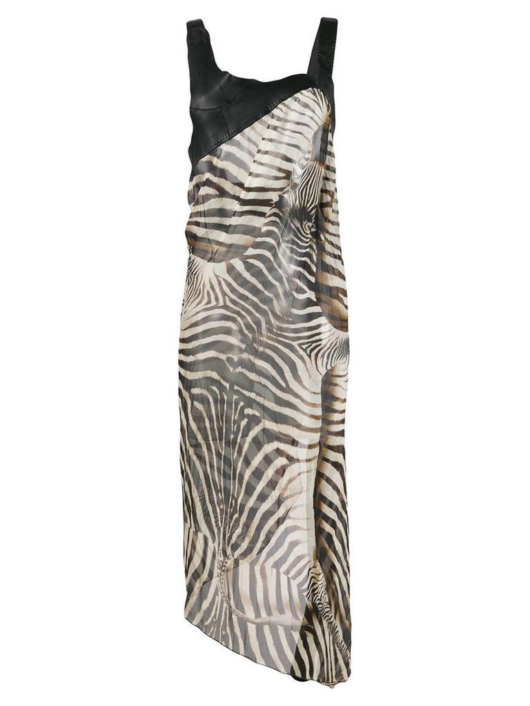 Jean Paul Gaultier Pre-Owned 2000's zebra print dress - Black