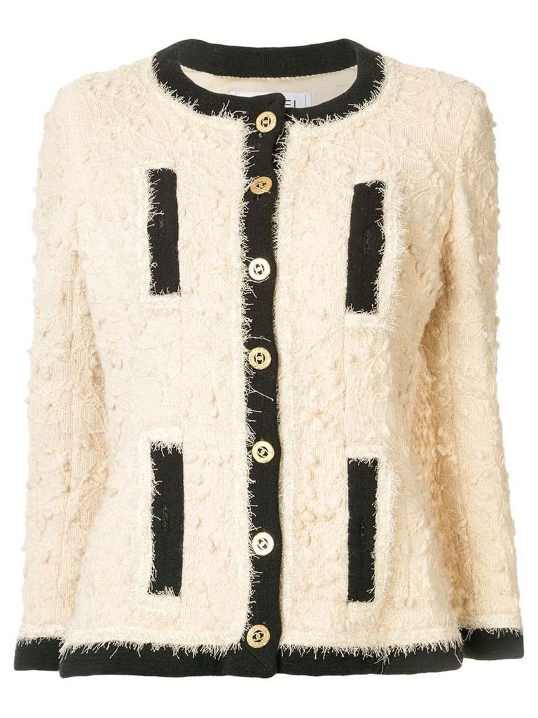 Chanel Pre-Owned textured collarless jacket - Neutrals