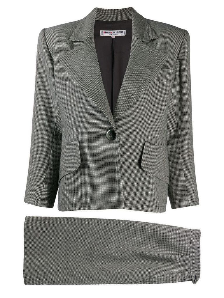 Yves Saint Laurent Pre-Owned 1980's structured shoulders blazer - Grey
