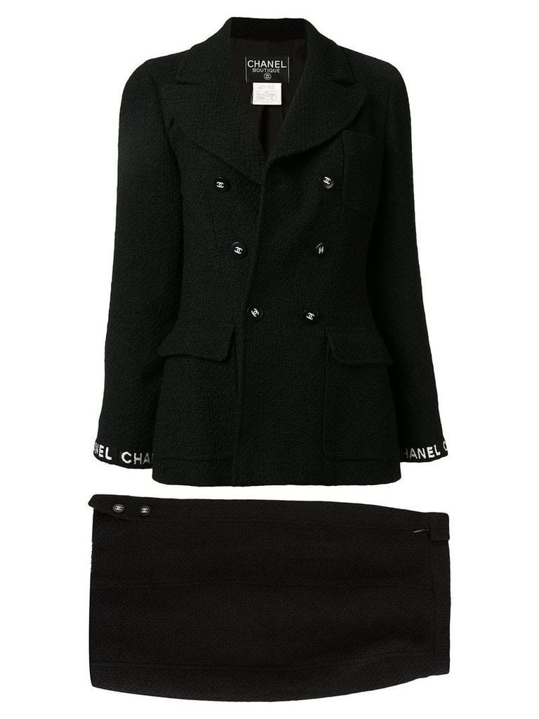 Chanel Pre-Owned Set Up Suit Jacket Skirt - Black