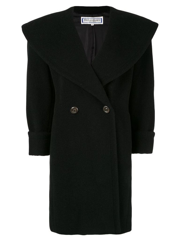 Yves Saint Laurent Pre-Owned exaggerated lapel double-breasted coat -