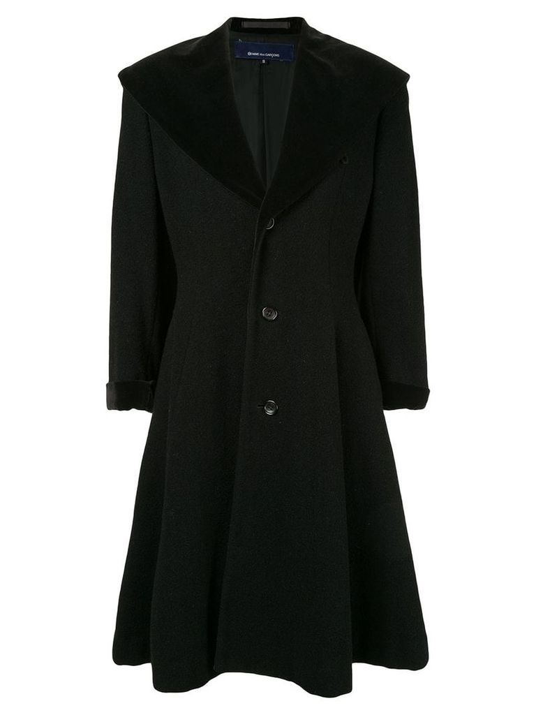 Comme Des Garçons Pre-Owned exaggerated lapel flared coat - Black