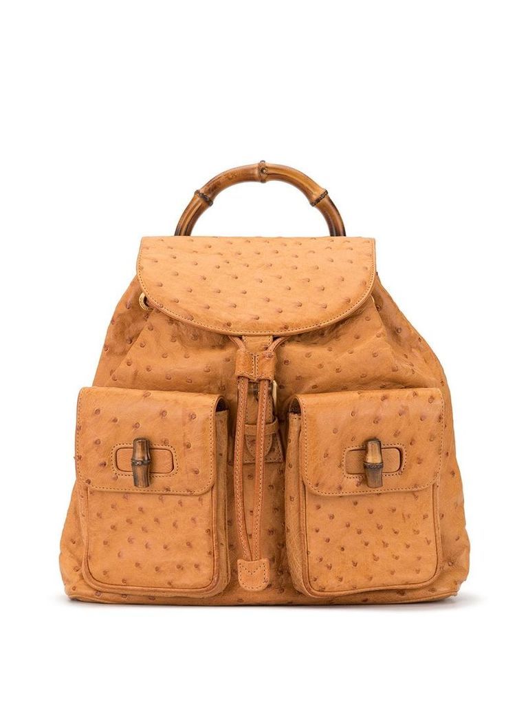 Gucci Pre-Owned textured drawstring backpack - Brown