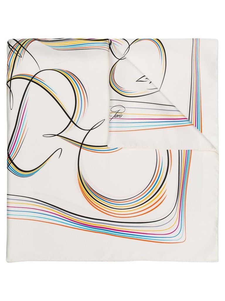 Hermès Pre-Owned 2000s rainbow print scarf - White