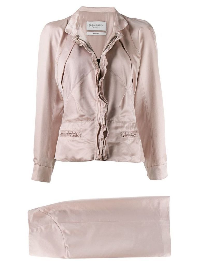 Yves Saint Laurent Pre-Owned 1990's slim jacket & skirt set - PINK