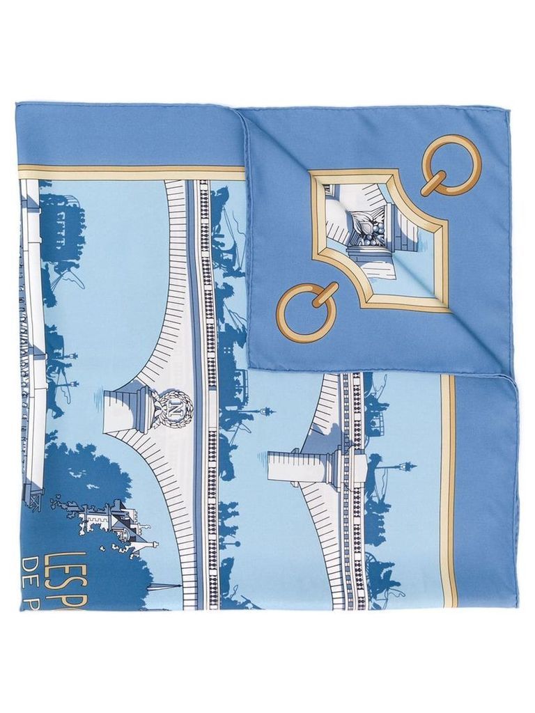 Hermès Pre-Owned 2000's bridge print scarf - Blue