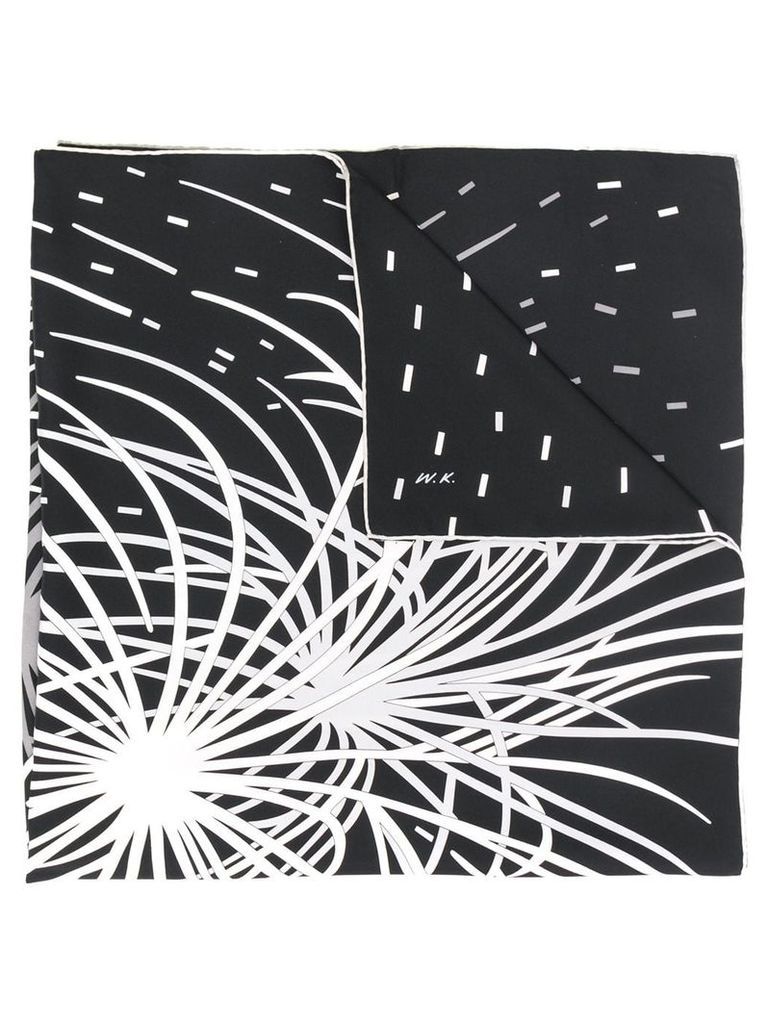 Hermès Pre-Owned 2000's fireworks print scarf - Black