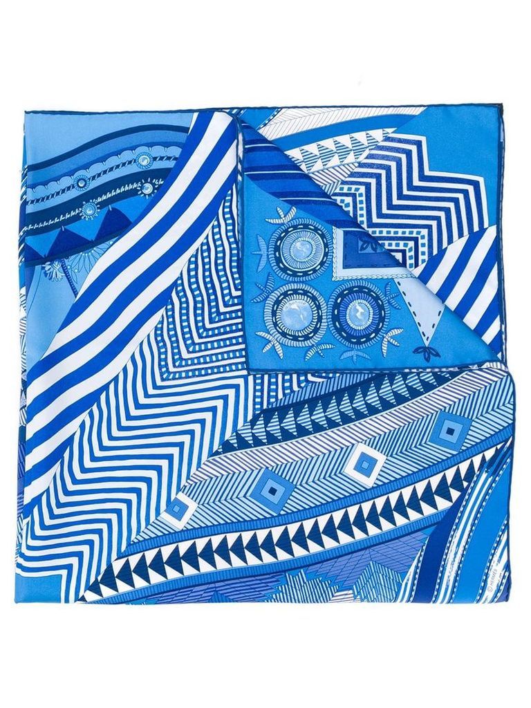 Hermès Pre-Owned 2000's geometric print scarf - Blue