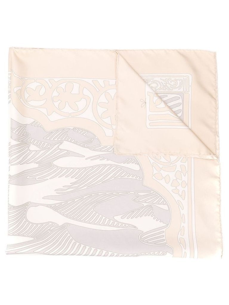 Hermès Pre-Owned 2000's abstract print scarf - NEUTRALS