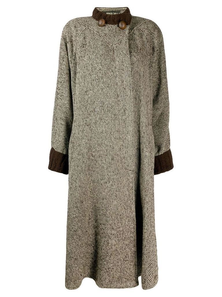 Fendi Pre-Owned 1980's loose long coat - Brown