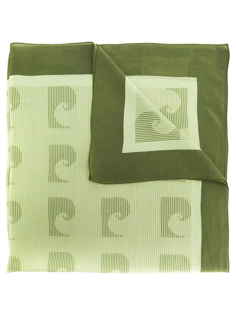 Pierre Cardin Pre-Owned 1970's wave print scarf - Green