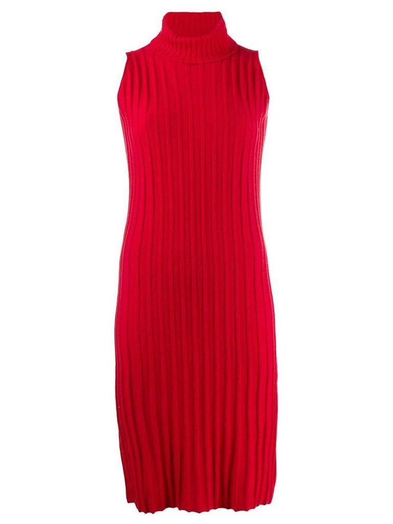 Yohji Yamamoto Pre-Owned 1996 turtleneck knitted fitted dress - Red