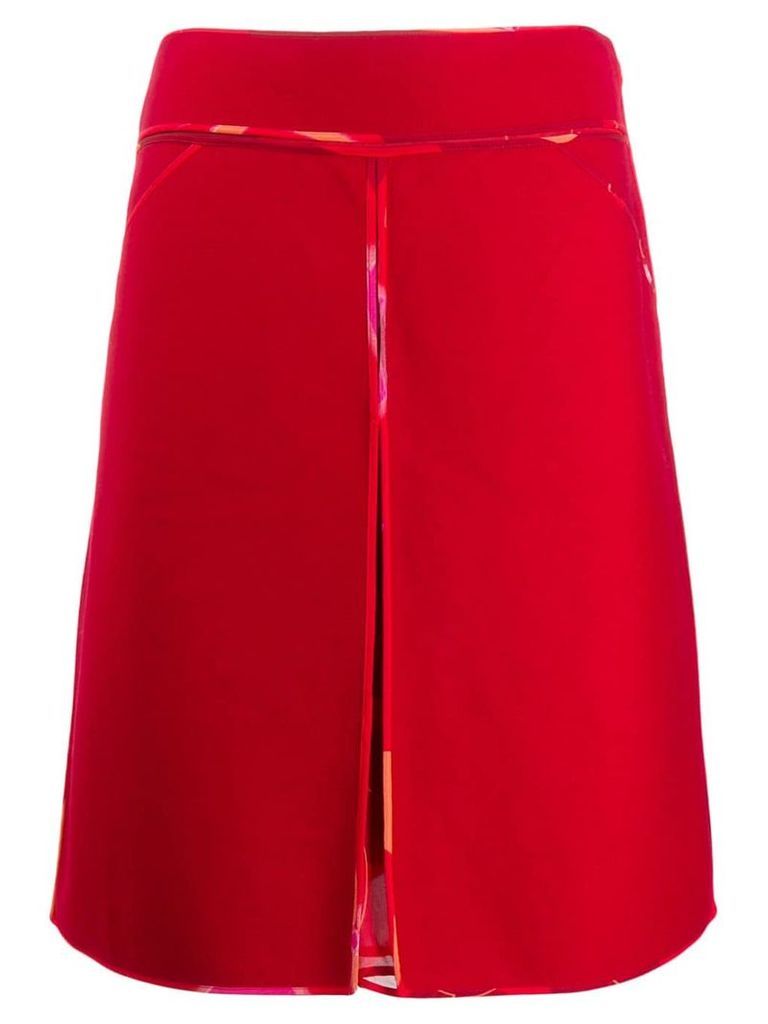 Fendi Pre-Owned 2000's silk lining midi skirt - Red