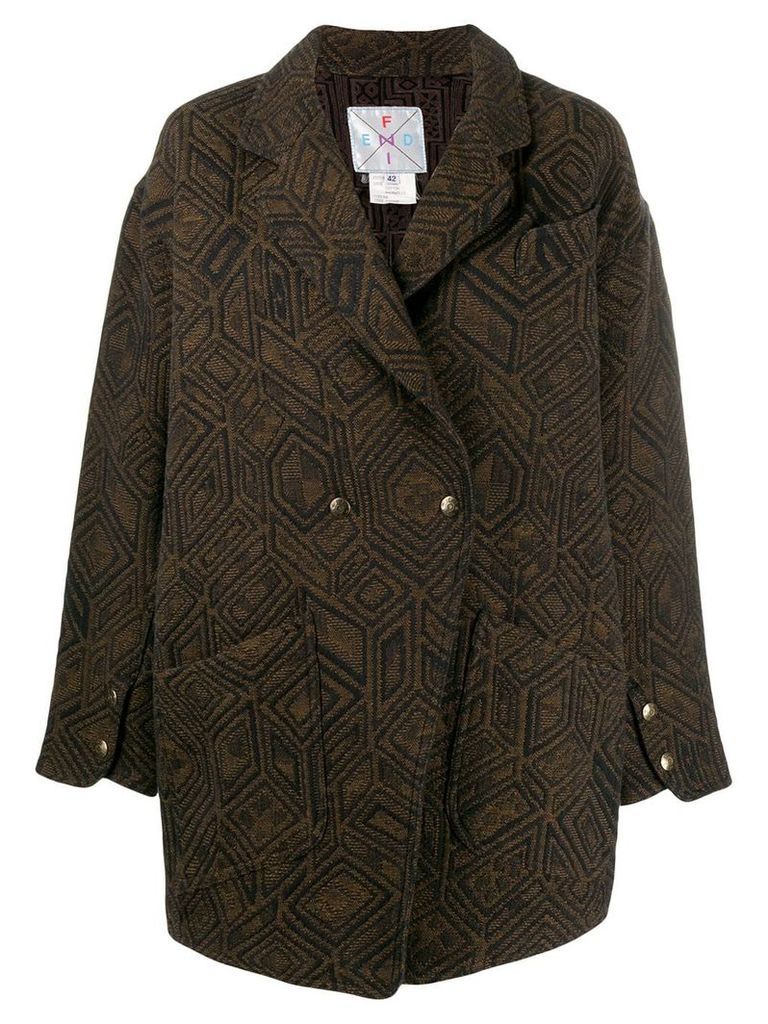 Fendi Pre-Owned 1980's tailored coat - Brown