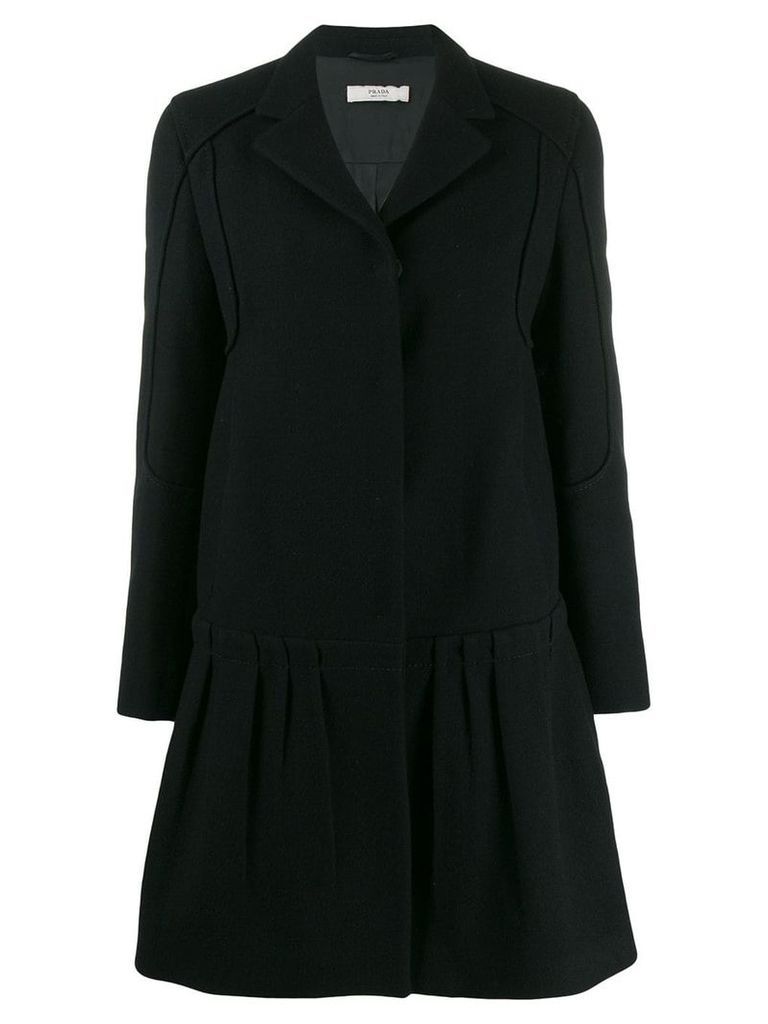 Prada Pre-Owned 1990's dropped hem coat - Black