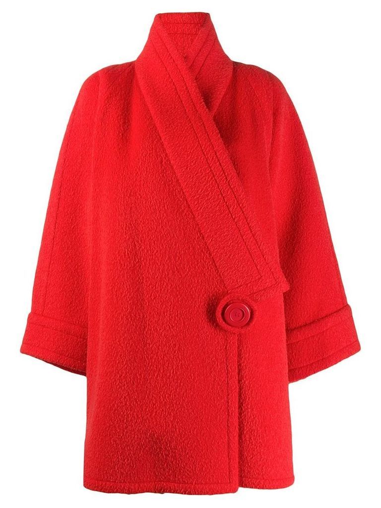 Nina Ricci Pre-Owned 1980's off-centre wool coat - Red