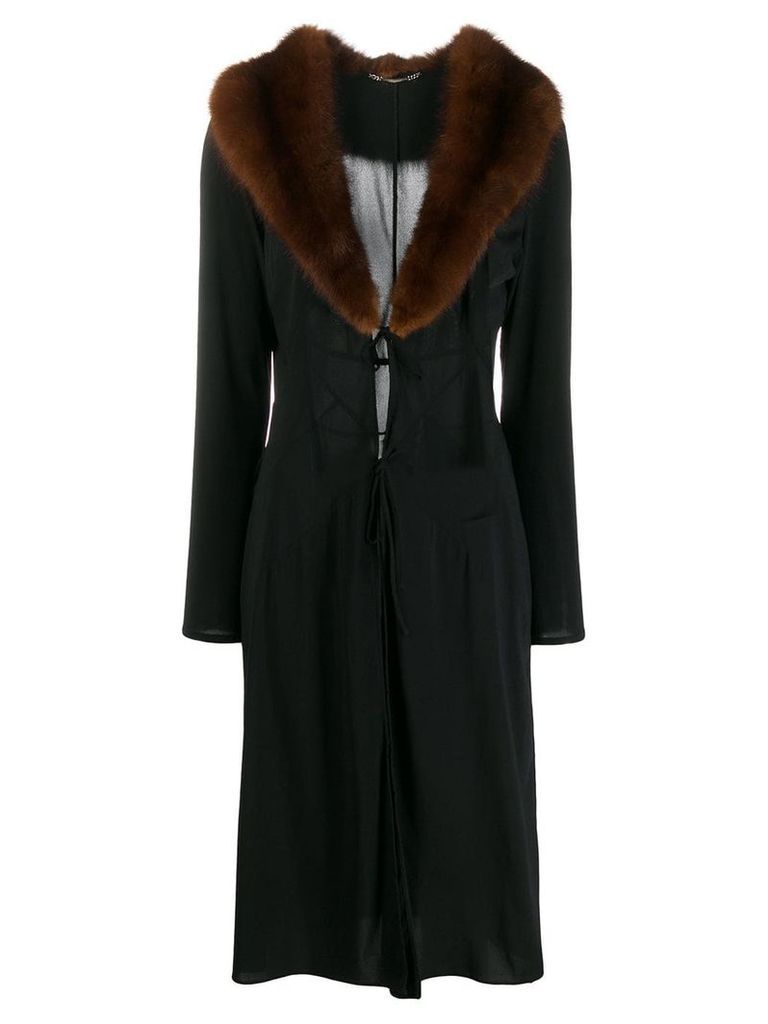 Dolce & Gabbana Pre-Owned 1990's tie fastening coat - Black
