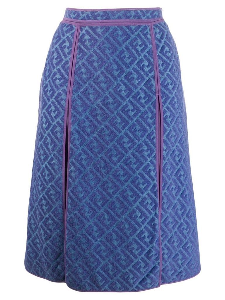 Fendi Pre-Owned 2000's jacquard FF logo skirt - Blue