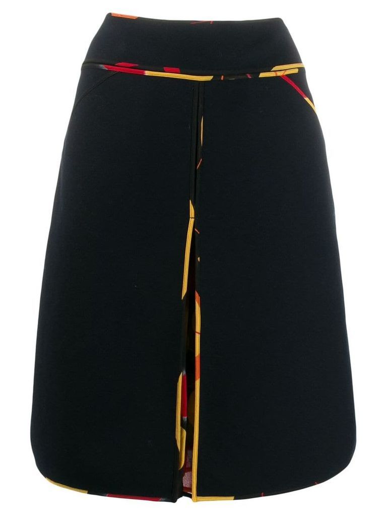 Fendi Pre-Owned 2000's contrasting silk piping skirt - Black