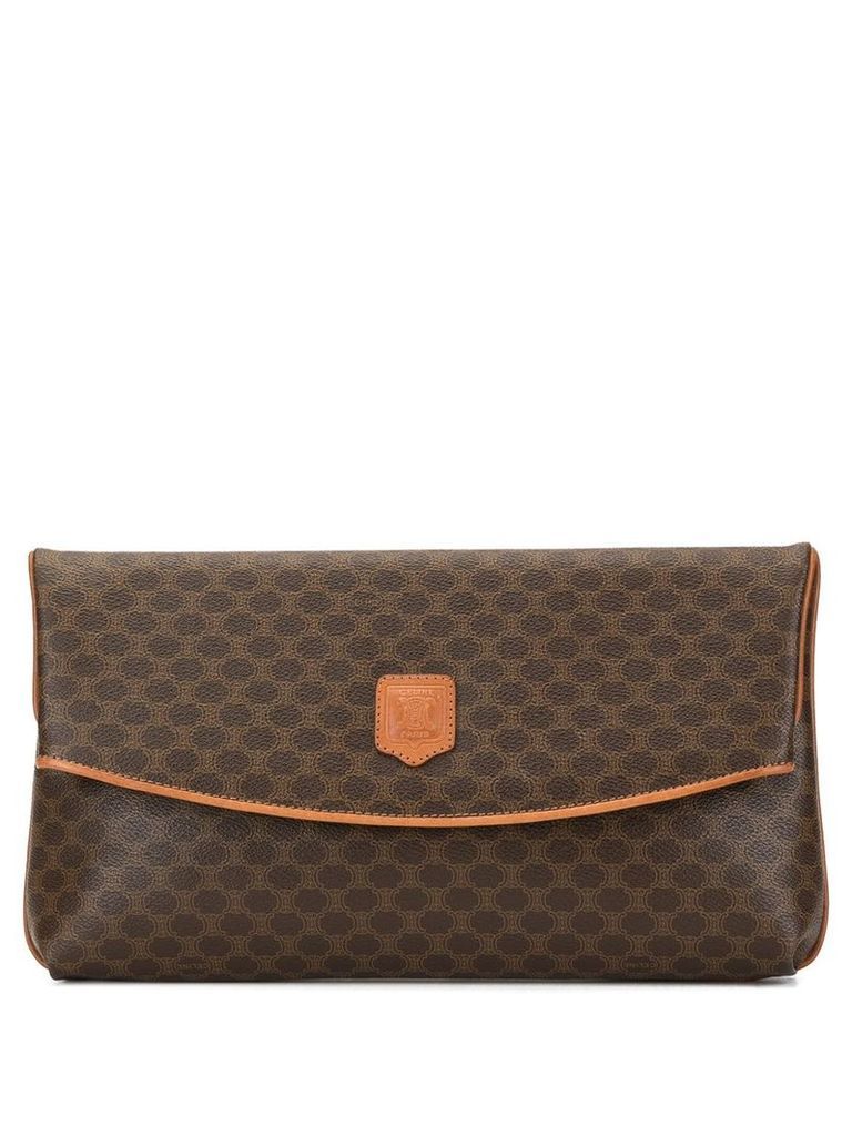 Céline Pre-Owned Macadam pattern clutch bag - Brown
