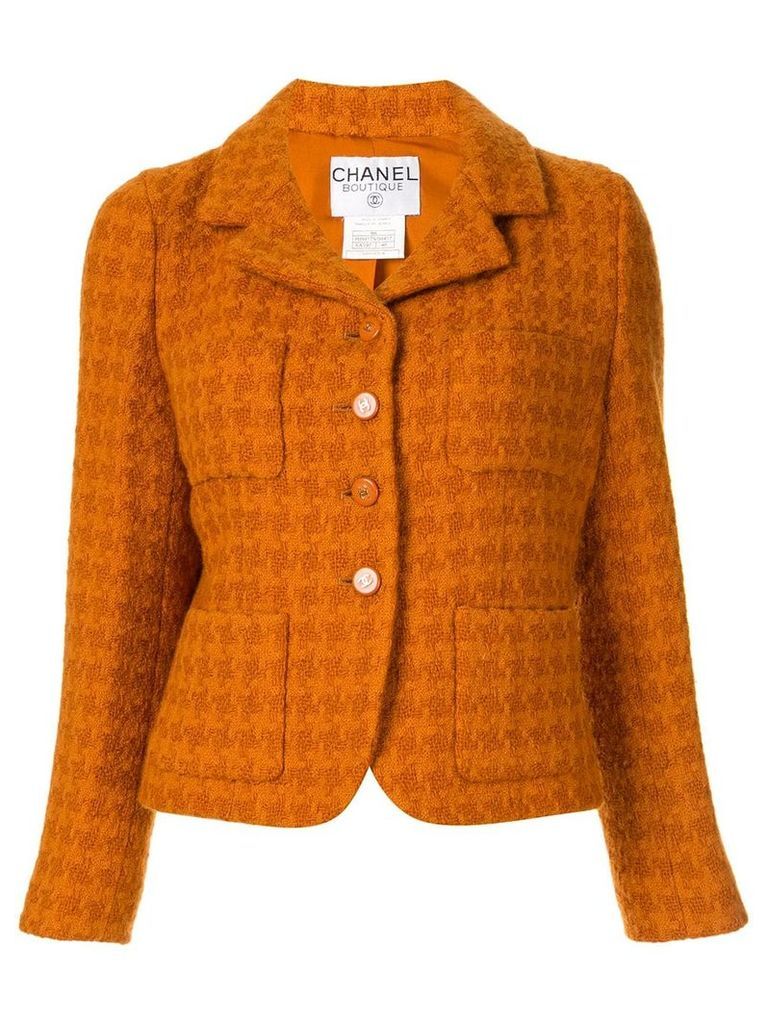 Chanel Pre-Owned long sleeve tweed jacket - Orange