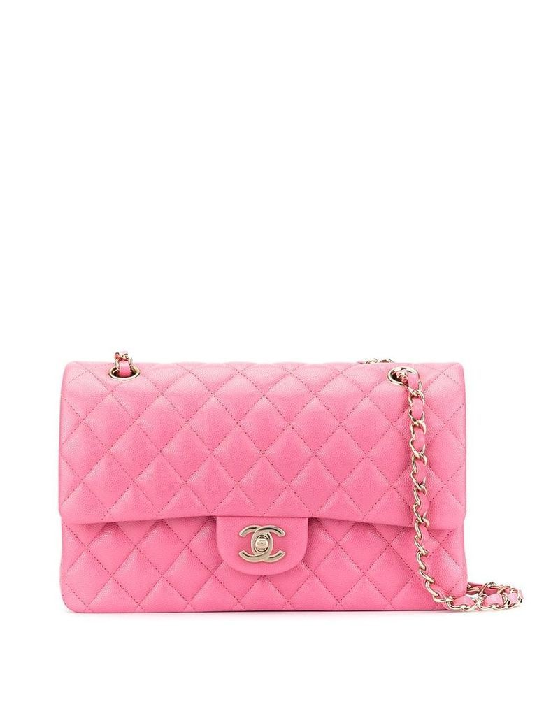 Chanel Pre-Owned double flap chain shoulder bag - PINK