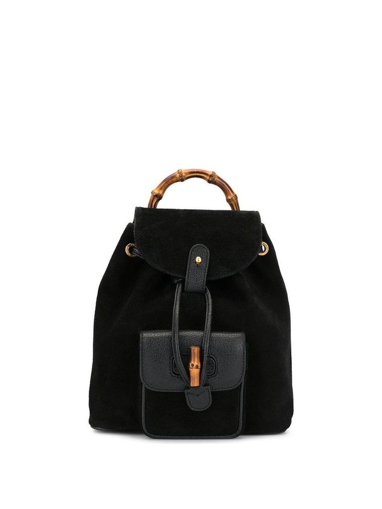 Gucci Pre-Owned bamboo handle backpack - Black