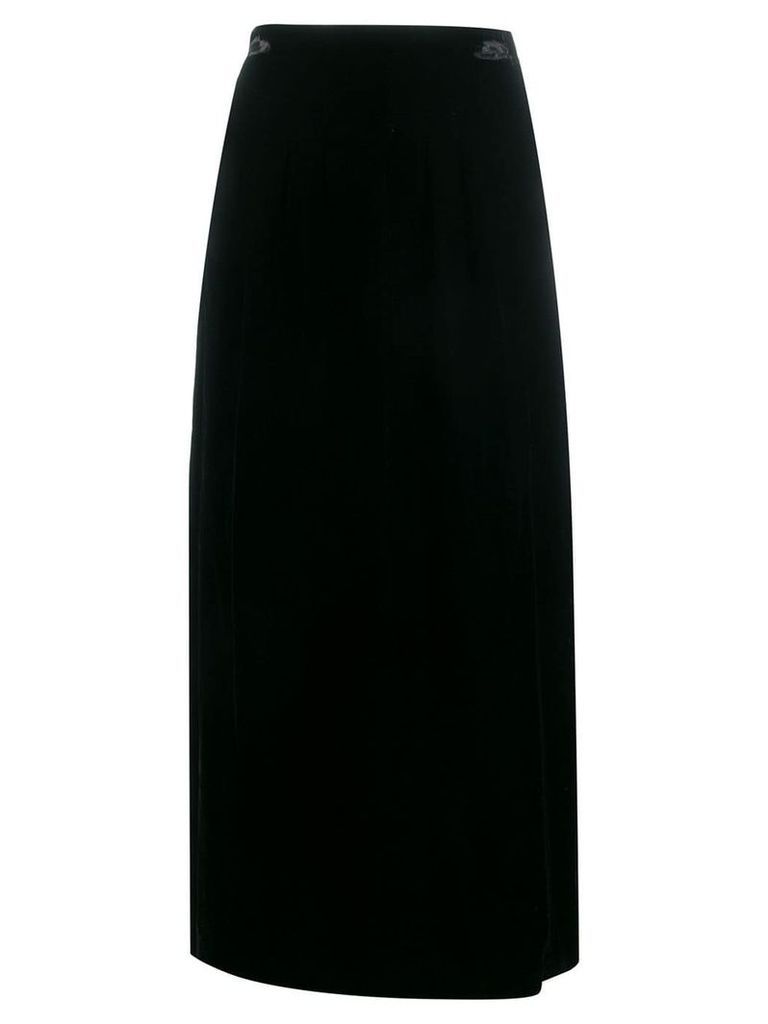 Giorgio Armani Pre-Owned 1990's velvet midi skirt - Black