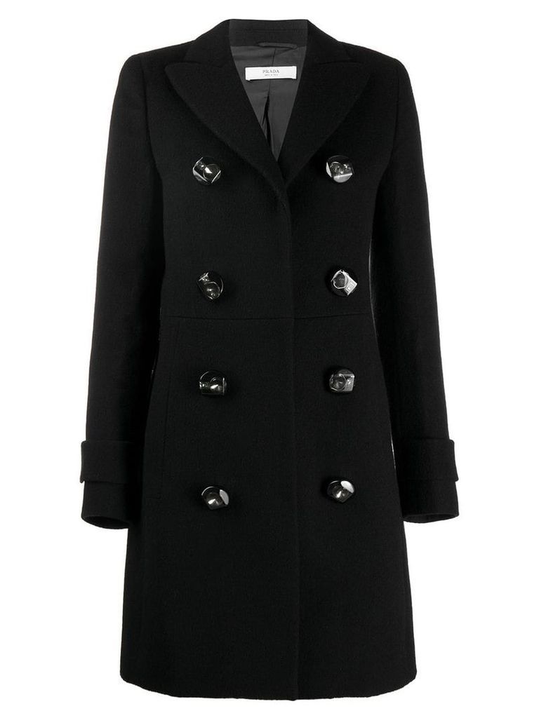 Prada Pre-Owned 1990's decorative buttons coat - Black