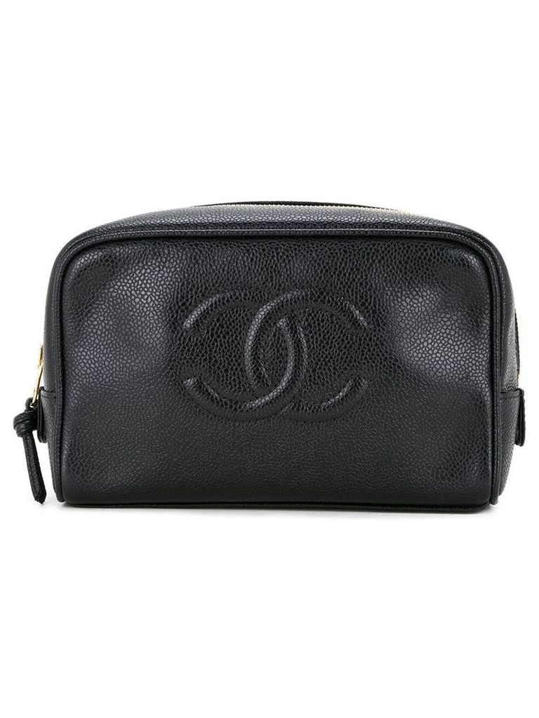 Chanel Pre-Owned CHANEL CC Logos Cosmetic Pouch - Black