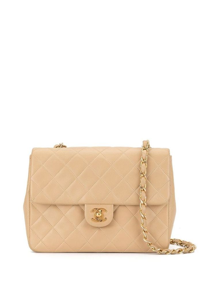 Chanel Pre-Owned turn-lock square chain crossbody bag - Brown