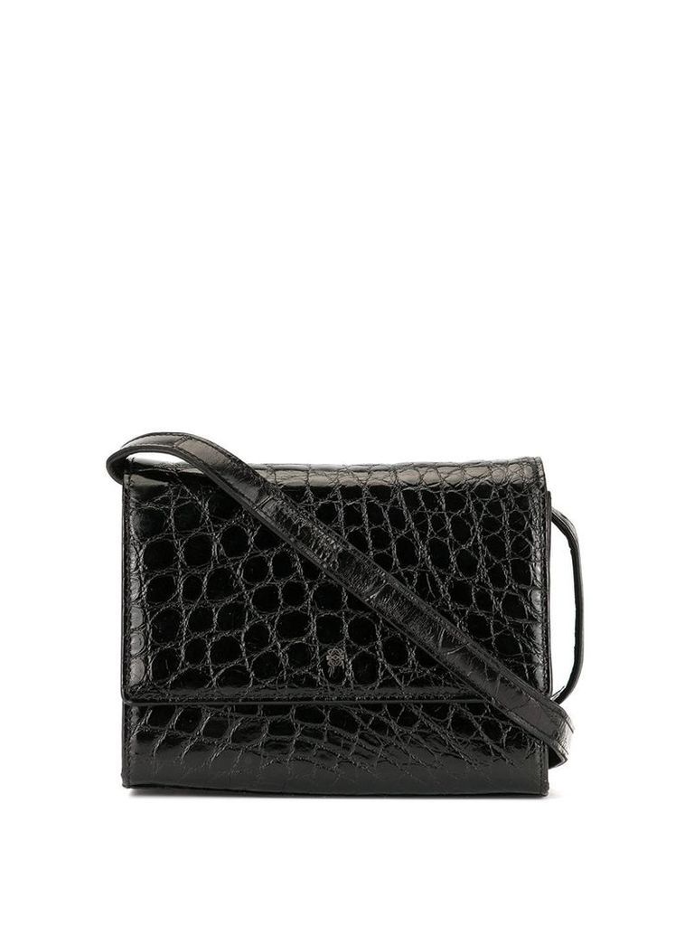 Loewe Pre-Owned crocodile effect crossbody bag - Black