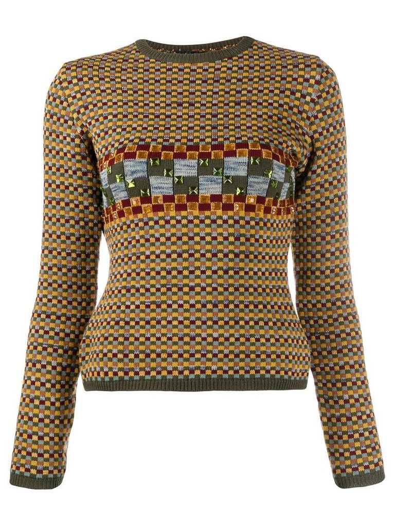 Jean Paul Gaultier Pre-Owned 1990's gem embroidered jumper - Yellow