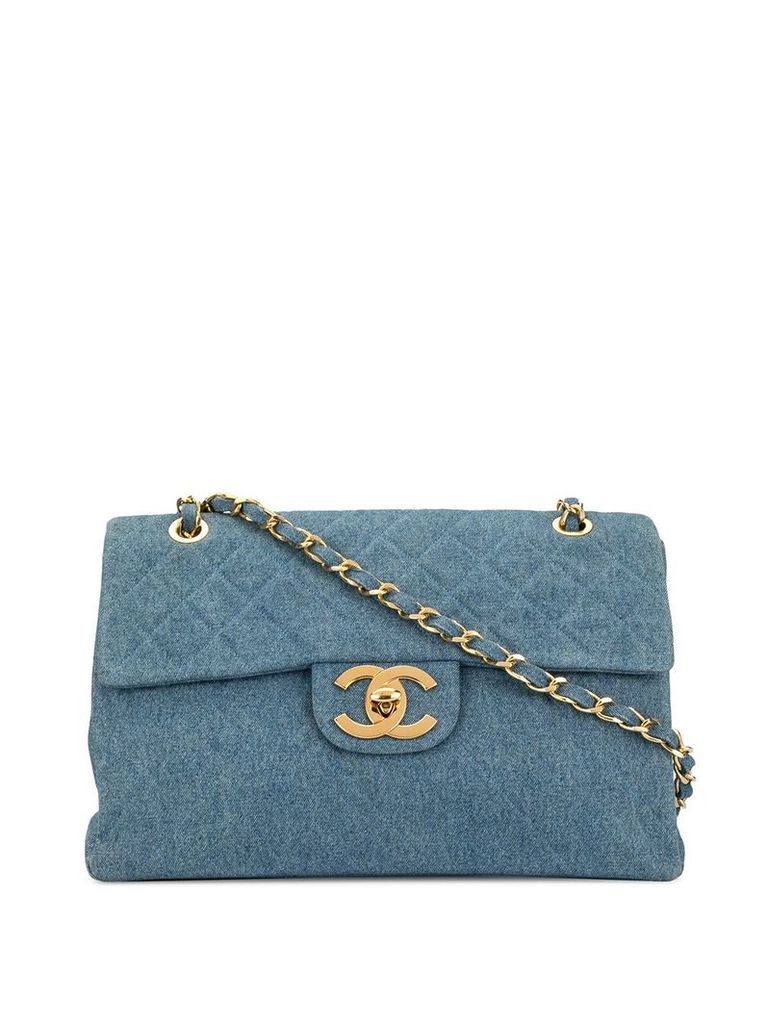 Chanel Pre-Owned 1990's Denim Classic Flap Chain Jumbo bag - Blue
