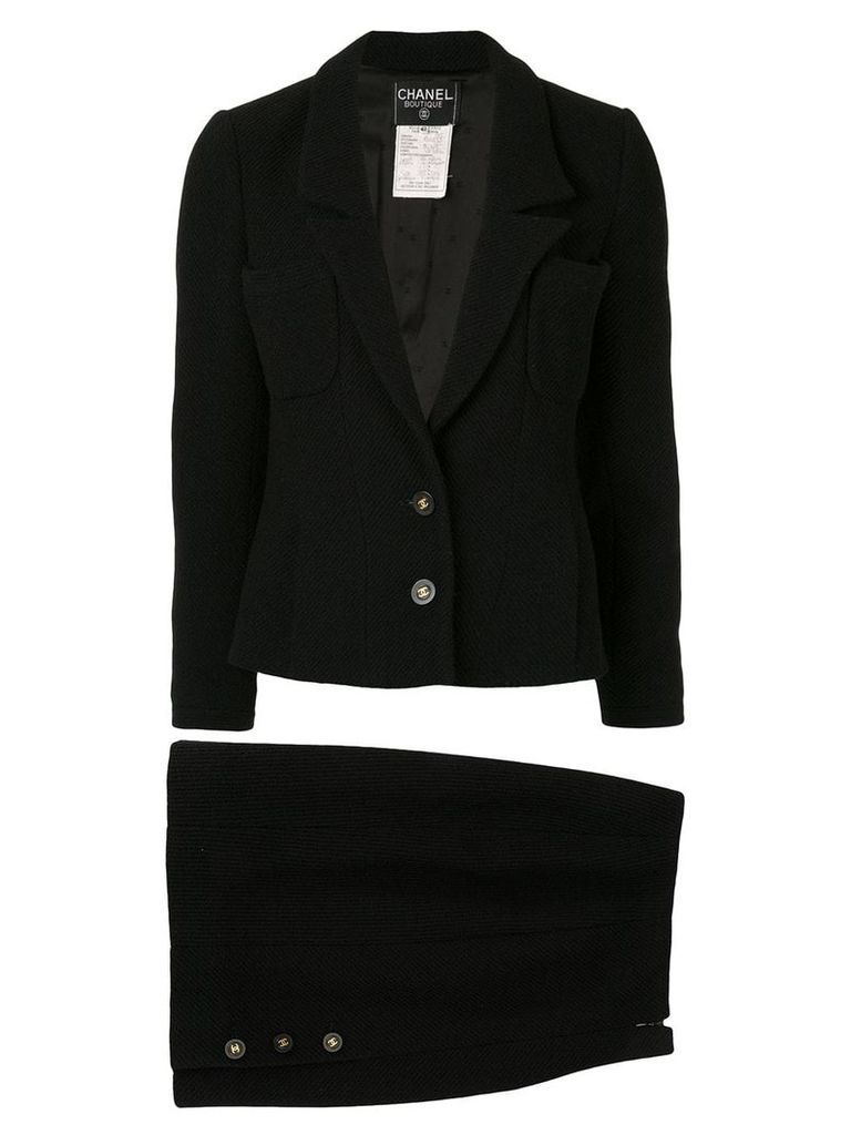 Chanel Pre-Owned woven skirt suit - Black