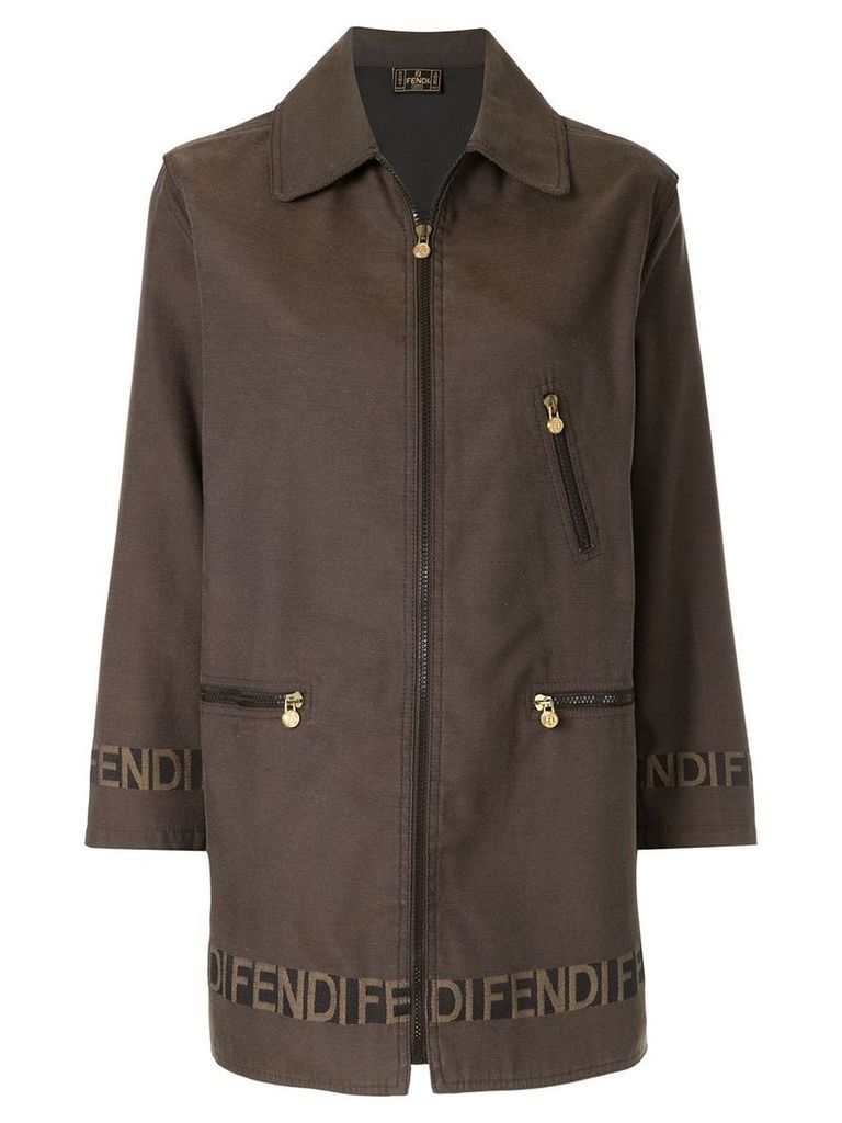 Fendi Pre-Owned logo detail jacket - Brown