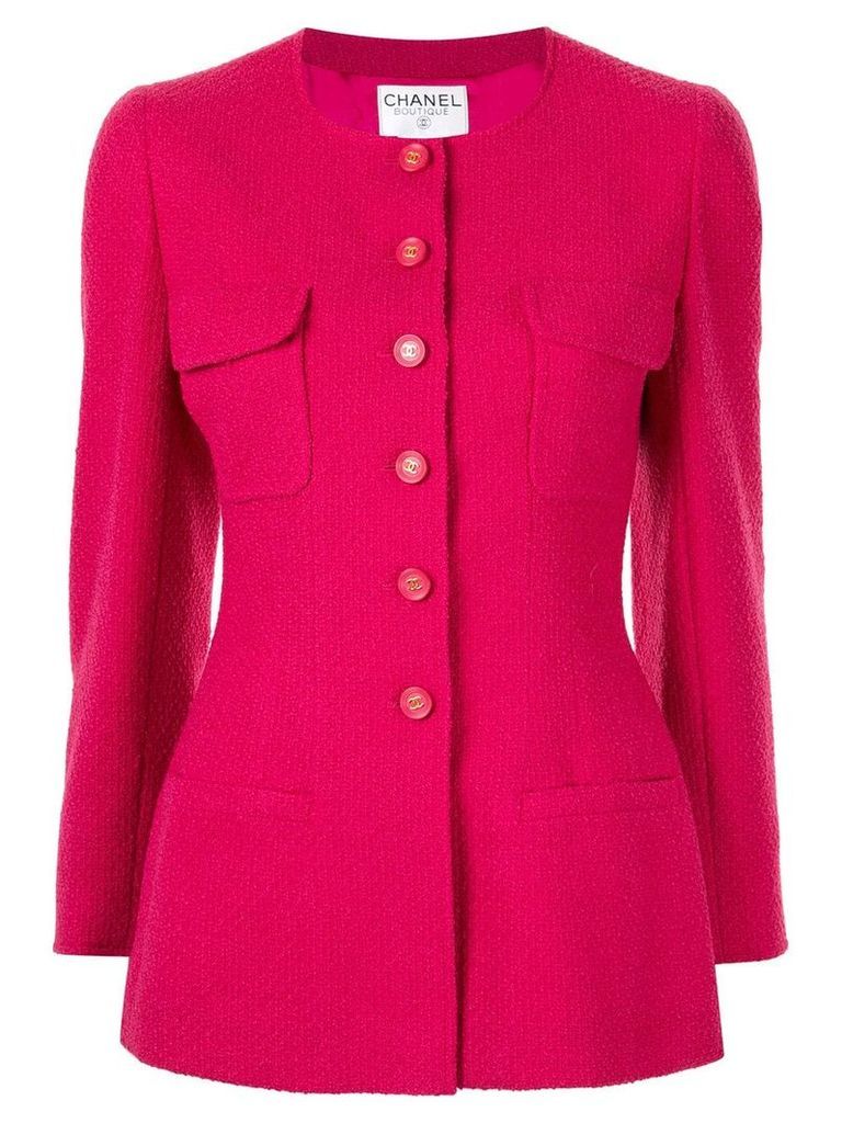 Chanel Pre-Owned fitted single-breasted jacket - PINK