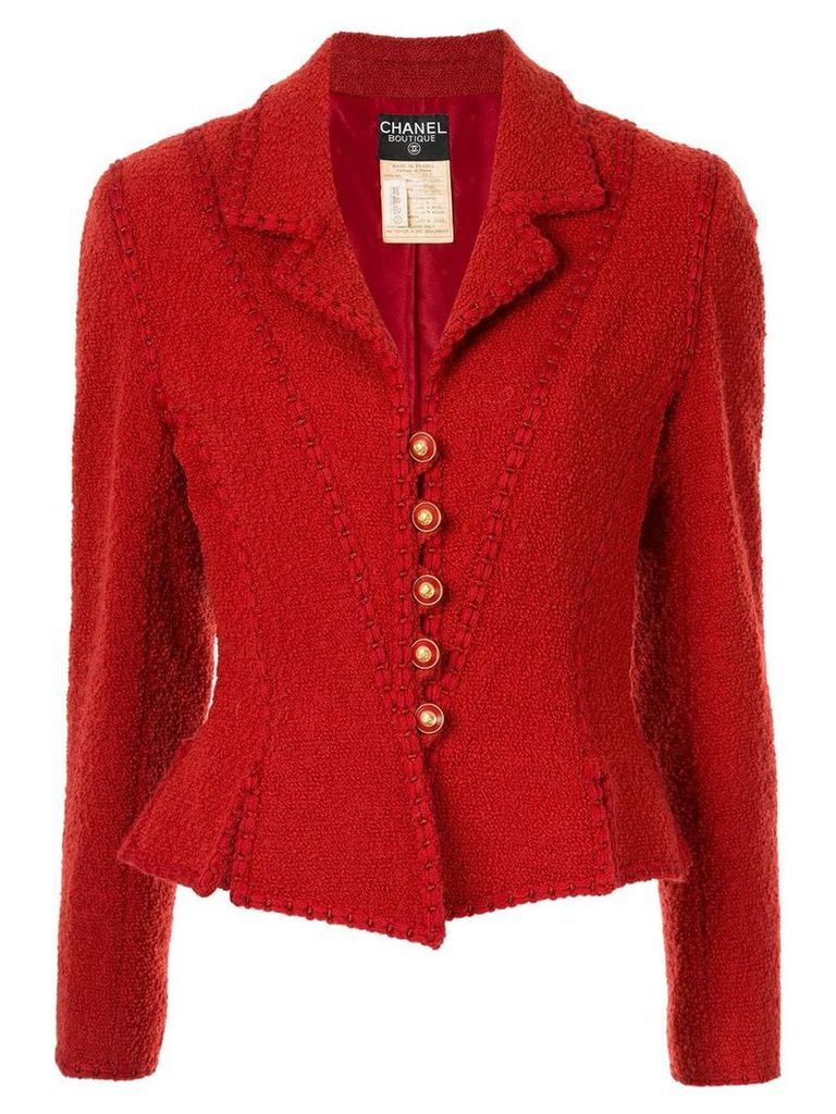 Chanel Pre-Owned stitching detail jacket - Red