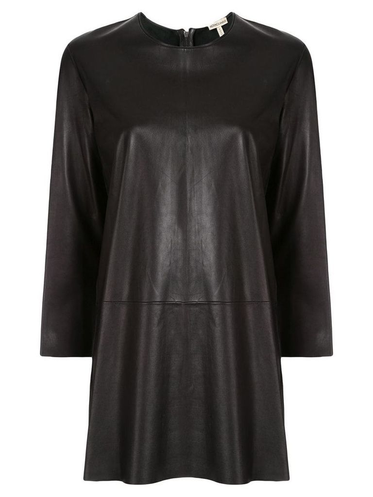 Hermès Pre-Owned elongated leather longsleeved blouse - Black