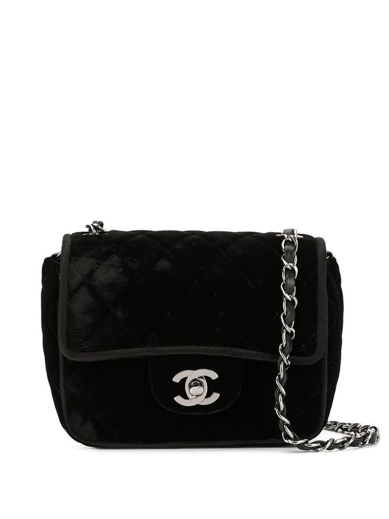 Chanel Pre-Owned velvet effect chain shoulder bag - Black