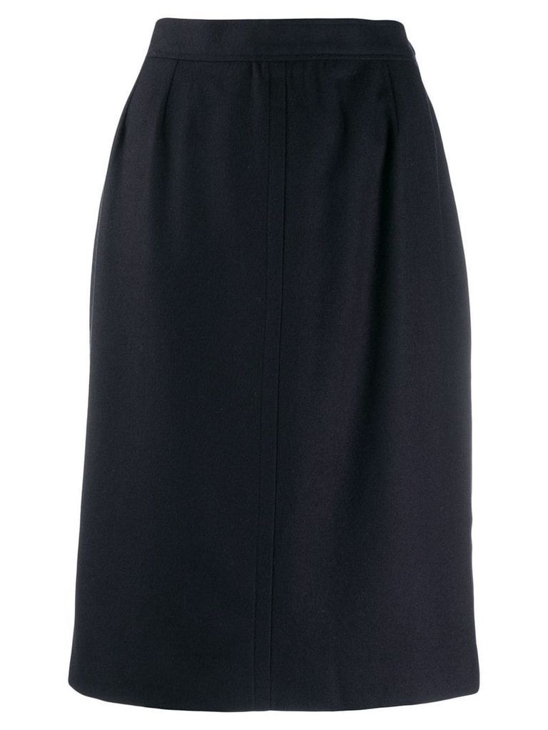 Yves Saint Laurent Pre-Owned 1980's high waisted midi skirt - Blue