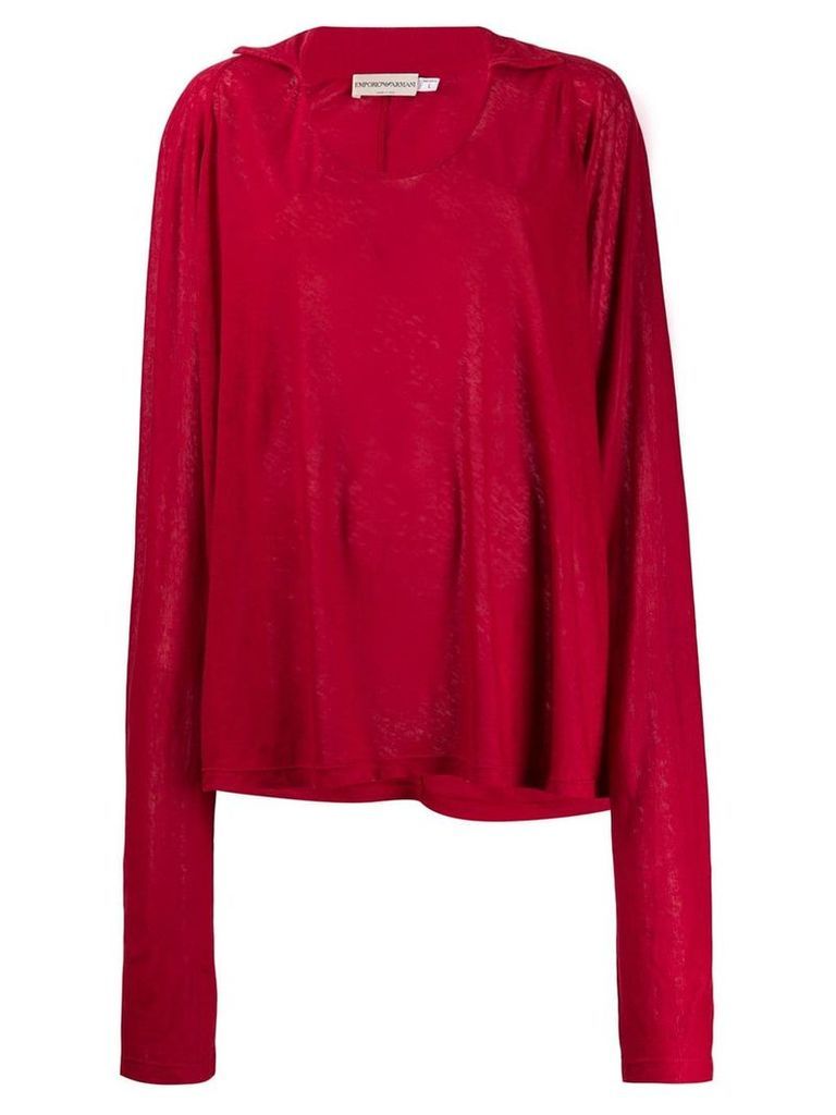 Giorgio Armani Pre-Owned 1990's oversized sleeves top - Red